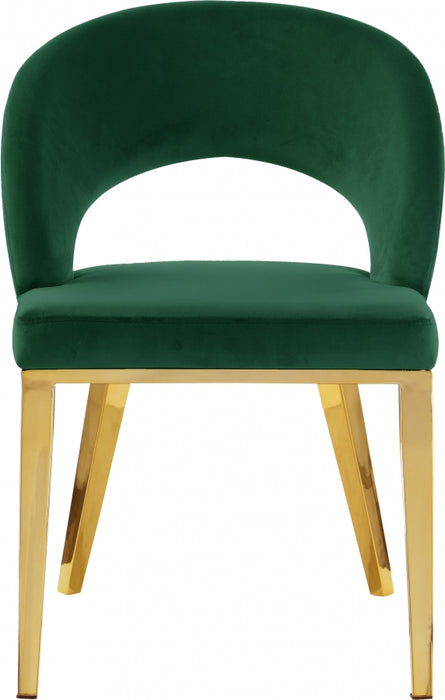 Meridian Furniture - Roberto Velvet Dining Chair Set of 2 in Green - 765Green-C - GreatFurnitureDeal