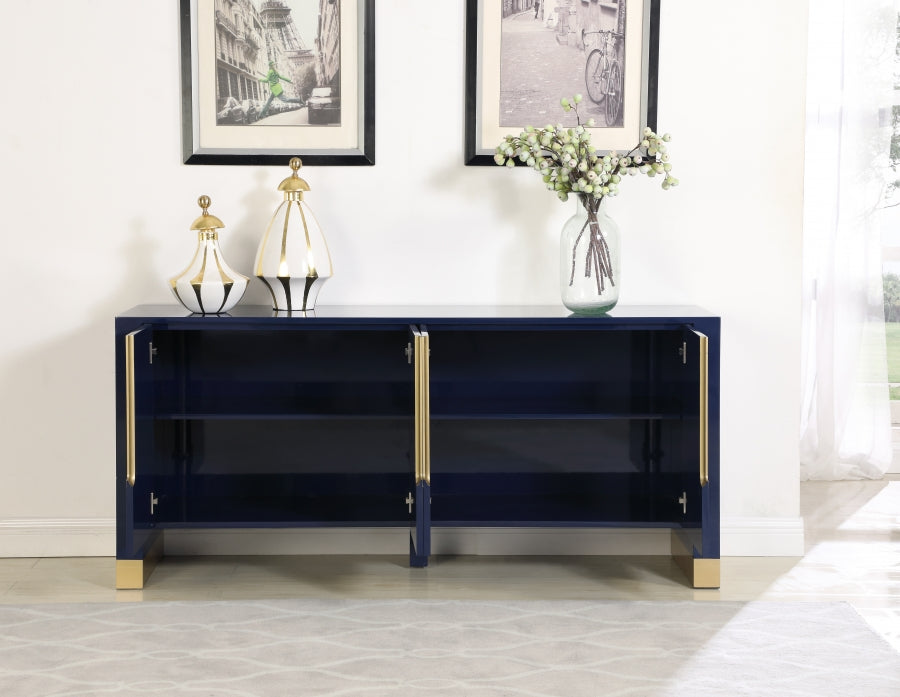 Meridian Furniture - Florence Sideboard-Buffet in Navy Lacquer - 312