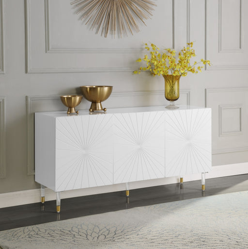 Meridian Furniture - Starburst Sideboard-Buffet in White Lacquer - 316 - GreatFurnitureDeal