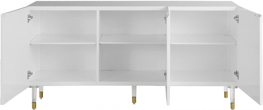 Meridian Furniture - Starburst Sideboard-Buffet in White Lacquer - 316