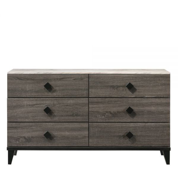 Acme Furniture - Avantika 6 Piece Queen Bedroom Set w-Storage In Gray Oak - 27670Q-6SET