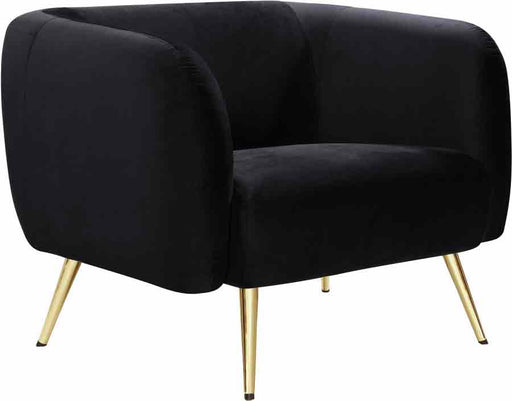 Meridian Furniture - Harlow Velvet Chair in Black - 685Black-C - GreatFurnitureDeal