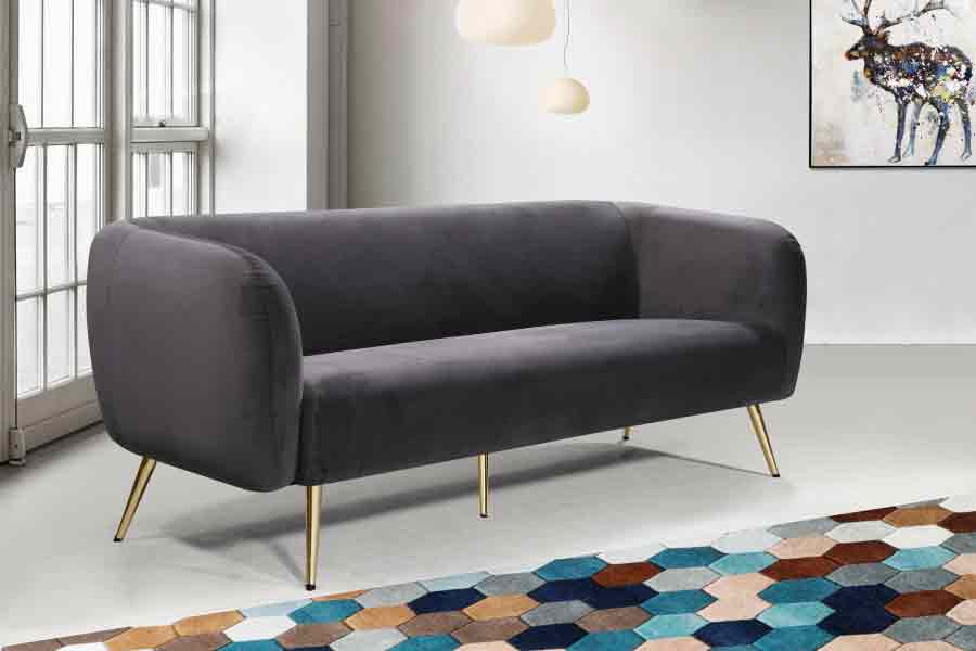 Meridian Furniture - Harlow 3 Piece Living Room Set in Grey - 685Grey-S-3SET - GreatFurnitureDeal