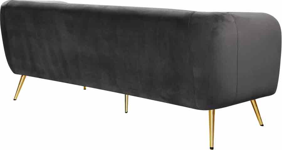 Meridian Furniture - Harlow Velvet Sofa in Grey - 685Grey-S - GreatFurnitureDeal