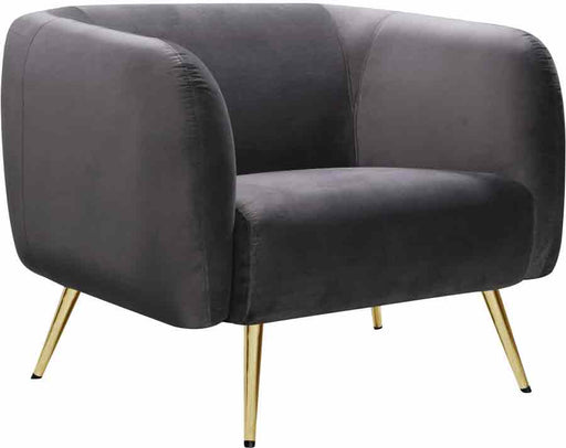 Meridian Furniture - Harlow Velvet Chair in Grey - 685Grey-C - GreatFurnitureDeal