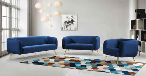 Meridian Furniture - Harlow Velvet Loveseat in Navy - 685Navy-L - GreatFurnitureDeal