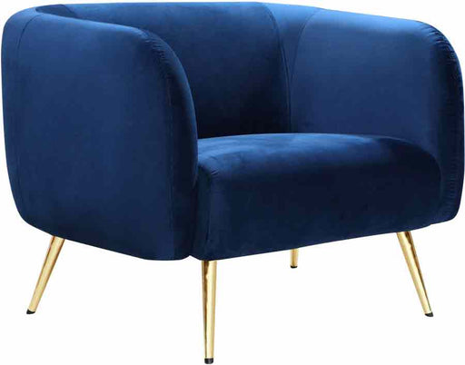 Meridian Furniture - Harlow Velvet Chair in Navy - 685Navy-C - GreatFurnitureDeal