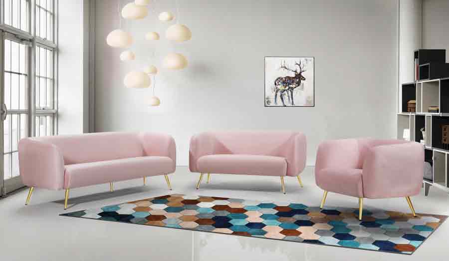 Meridian Furniture - Harlow Velvet Chair in Pink - 685Pink-C