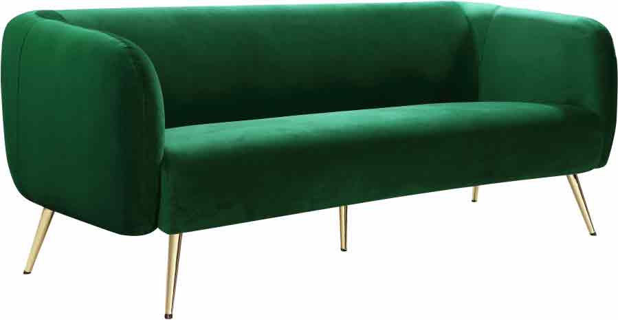 Meridian Furniture - Harlow Velvet Sofa in Green - 685Green-S - GreatFurnitureDeal