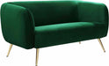 Meridian Furniture - Harlow Velvet Loveseat in Green - 685Green-L - GreatFurnitureDeal