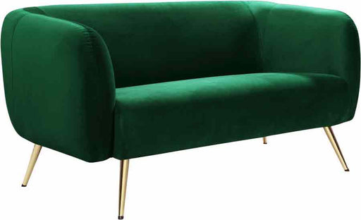 Meridian Furniture - Harlow Velvet Loveseat in Green - 685Green-L - GreatFurnitureDeal
