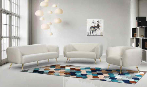 Meridian Furniture - Harlow Velvet Loveseat in Cream - 685Cream-L - GreatFurnitureDeal