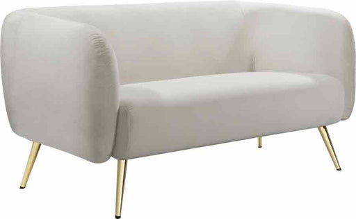 Meridian Furniture - Harlow Velvet Loveseat in Cream - 685Cream-L - GreatFurnitureDeal