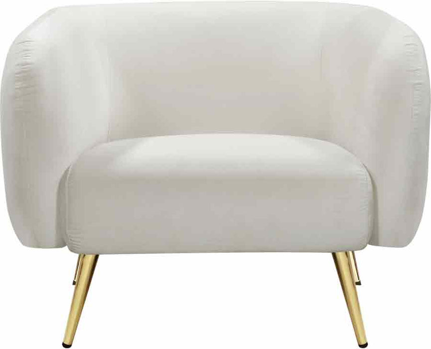 Meridian Furniture - Harlow 3 Piece Living Room Set in Cream - 685Cream-S-3SET - GreatFurnitureDeal