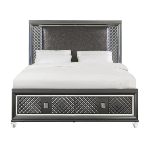 Acme Furniture - Sawyer Queen Bed w-Storage (LED) in Metallic Gray - 27970Q - GreatFurnitureDeal