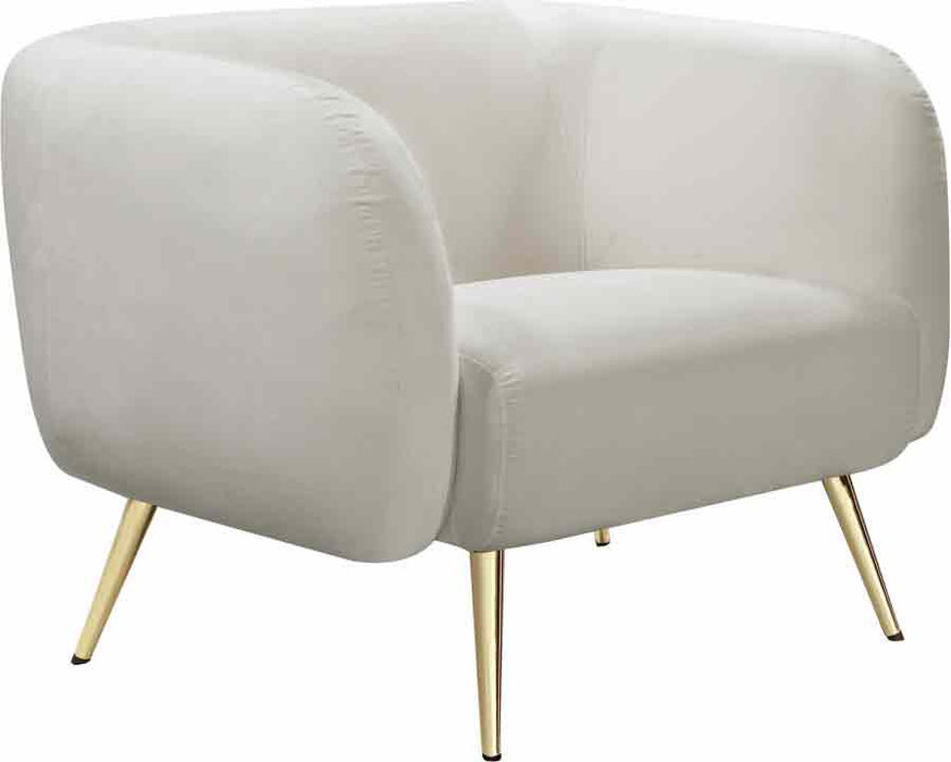 Meridian Furniture - Harlow 3 Piece Living Room Set in Cream - 685Cream-S-3SET - GreatFurnitureDeal