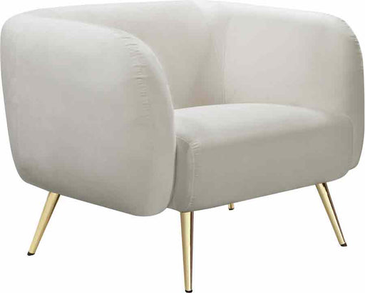 Meridian Furniture - Harlow Velvet Chair in Cream - 685Cream-C - GreatFurnitureDeal