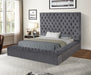 GFD Home - Nora Full Size Tufted Upholstery Storage Bed made with Wood in Gray - GreatFurnitureDeal