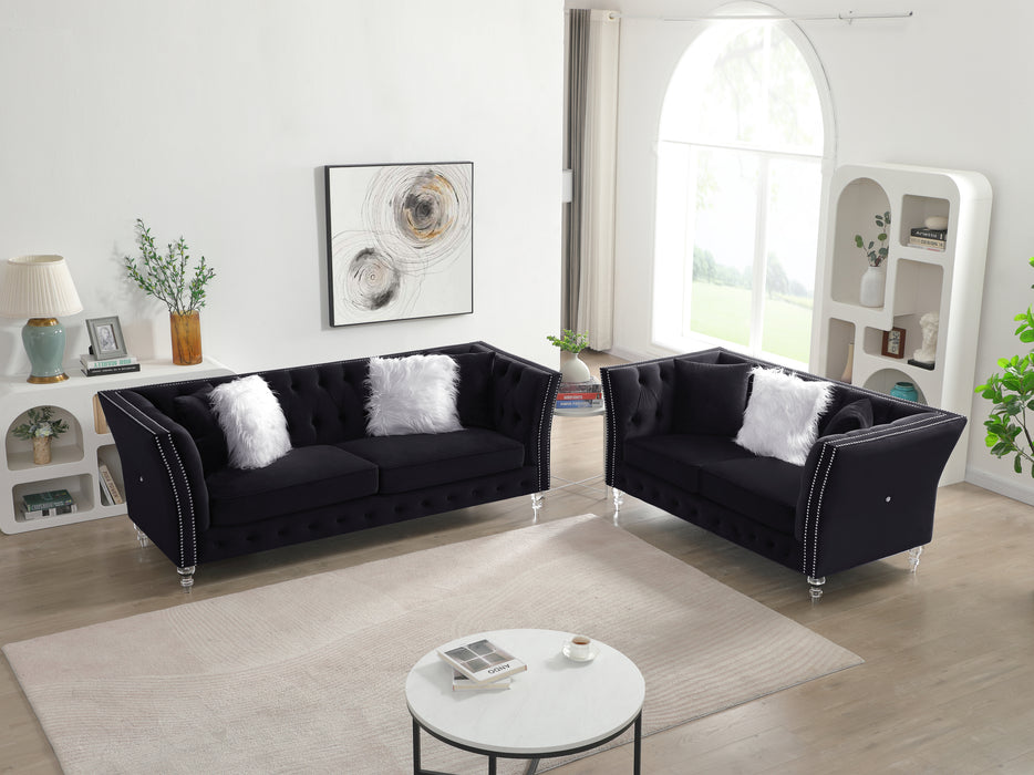 GFD Home - L8085B Two-seat + three-seat modular sofa black - GreatFurnitureDeal