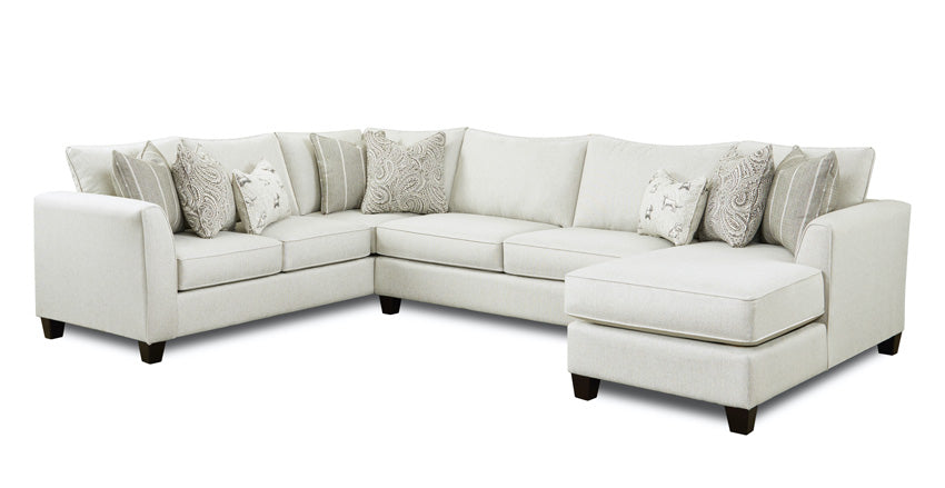 Southern Home Furnishings - Homecoming Stone Sectional in Off White - 28-21L,15,29,26R Homecoming Stone Sectional - GreatFurnitureDeal