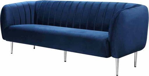 Meridian Furniture - Willow Velvet Sofa in Navy - 687Navy-S - GreatFurnitureDeal