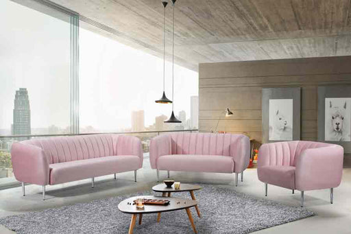 Meridian Furniture - Willow Velvet Chair in Pink - 687Pink-C - GreatFurnitureDeal