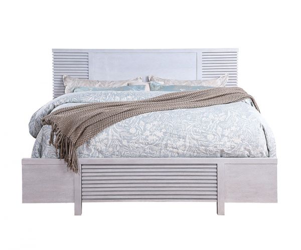 Acme Furniture - Aromas Eastern King Bed w-Storage, White Oak - 28107EK - GreatFurnitureDeal