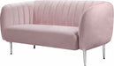 Meridian Furniture - Willow 3 Piece Living Room Set in Pink - 687Pink-S-3SET - GreatFurnitureDeal