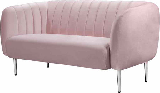 Meridian Furniture - Willow Velvet Loveseat in Pink - 687Pink-L - GreatFurnitureDeal