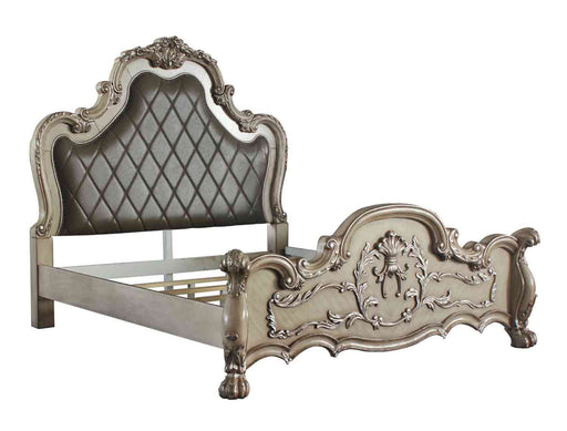 Acme Furniture - Dresden Queen Bed, Vintage Bone White & PU - 28170Q - GreatFurnitureDeal