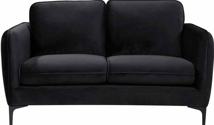 Meridian Furniture - Poppy Velvet Loveseat in Black - 690Black-L - GreatFurnitureDeal