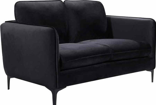 Meridian Furniture - Poppy Velvet Loveseat in Black - 690Black-L - GreatFurnitureDeal