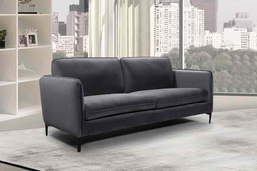 Meridian Furniture - Poppy 3 Piece Living Room Set in Grey - 690Grey-S-3SET - GreatFurnitureDeal