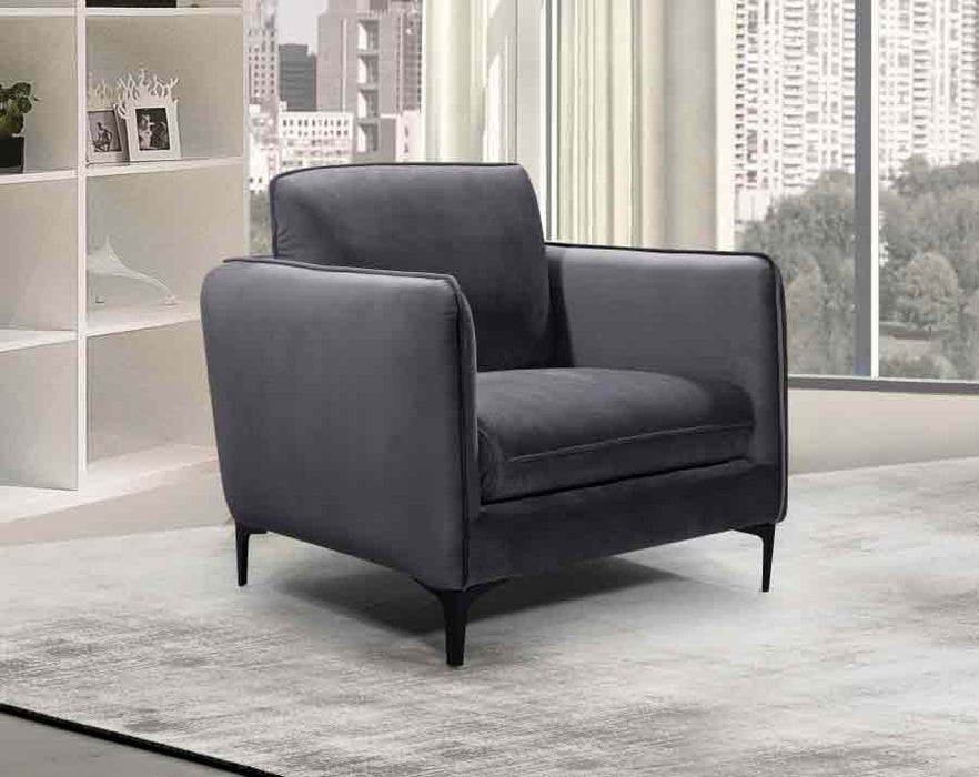 Meridian Furniture - Poppy 3 Piece Living Room Set in Grey - 690Grey-S-3SET