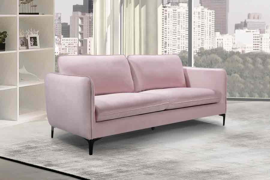 Meridian Furniture - Poppy 3 Piece Living Room Set in Pink - 690Pink-S-3SET