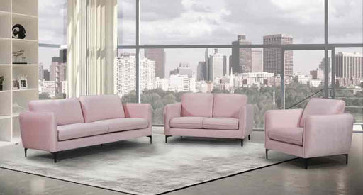 Meridian Furniture - Poppy 3 Piece Living Room Set in Pink - 690Pink-S-3SET - GreatFurnitureDeal