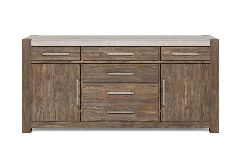 ART Furniture - Stockyard Credenza with Round Mirror - 284252-123-2303