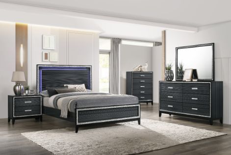 Acme Furniture - Haiden 5 Piece Eastern King Bedroom Set in Weathered Black - 28427EK-5SET - GreatFurnitureDeal
