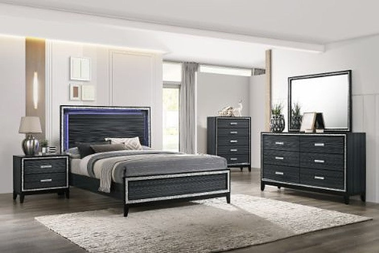 Acme Furniture - Haiden 6 Piece King Bedroom Set in Weathered Black - 28427EK-6SET - GreatFurnitureDeal