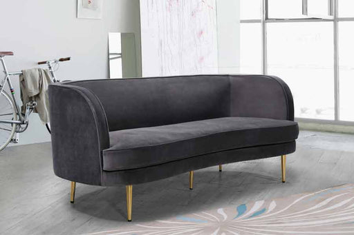 Meridian Furniture - Vivian Velvet Sofa in Grey - 694Grey-S - GreatFurnitureDeal