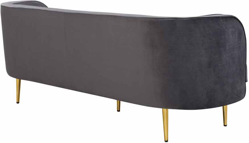 Meridian Furniture - Vivian Velvet Sofa in Grey - 694Grey-S - GreatFurnitureDeal