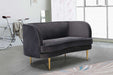 Meridian Furniture - Vivian Velvet Loveseat in Grey - 694Grey-L - GreatFurnitureDeal