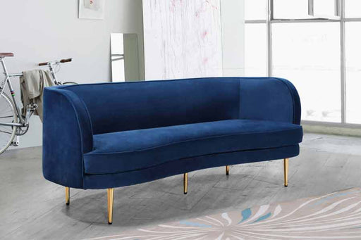 Meridian Furniture - Vivian Velvet Sofa in Navy - 694Navy-S - GreatFurnitureDeal