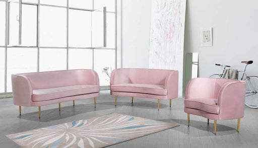 Meridian Furniture - Vivian Velvet Loveseat in Pink - 694Pink-L - GreatFurnitureDeal