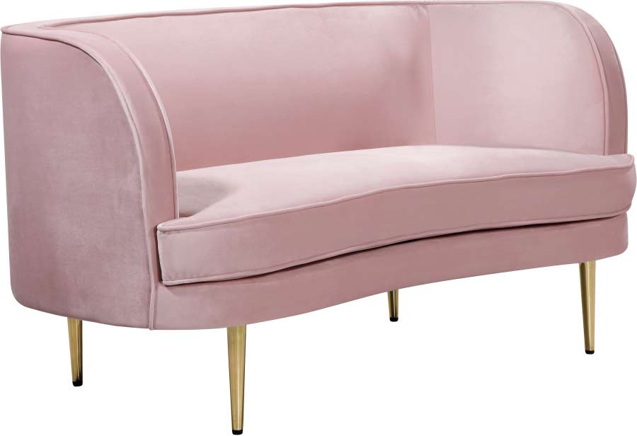 Meridian Furniture - Vivian 3 Piece Living Room Set in Pink - 694Pink-S-3SET