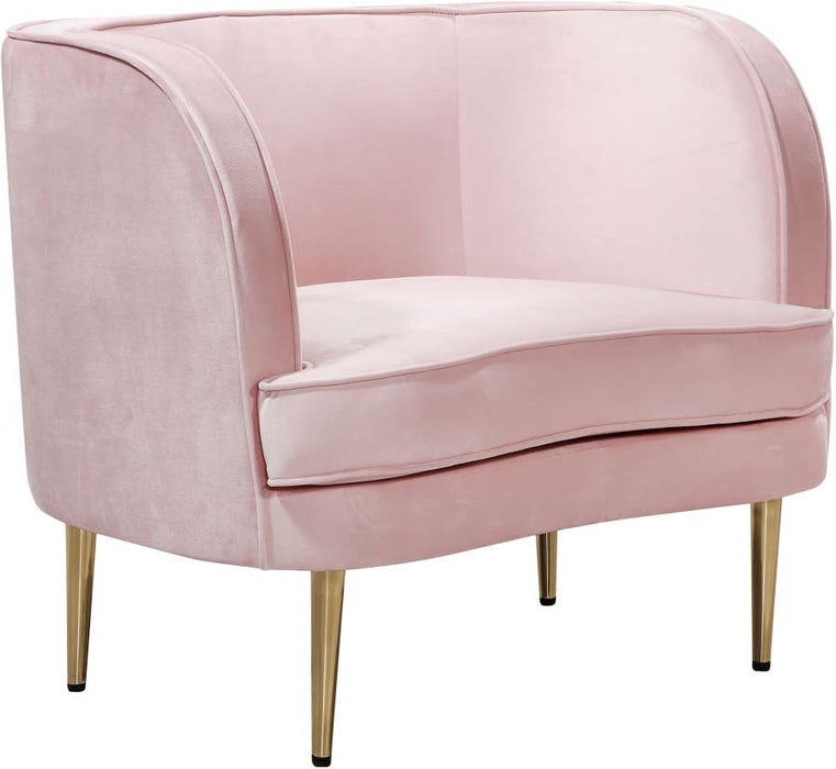 Meridian Furniture - Vivian Velvet Chair in Pink - 694Pink-C - GreatFurnitureDeal