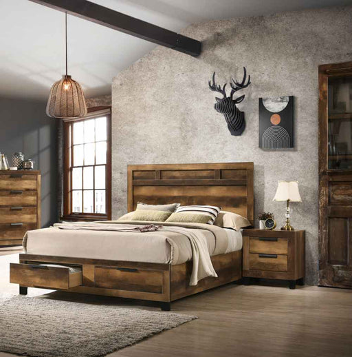Acme Furniture - Morales 3 Piece Storage Queen Bedroom Set in Rustic Oak - 28590Q-3SET - GreatFurnitureDeal