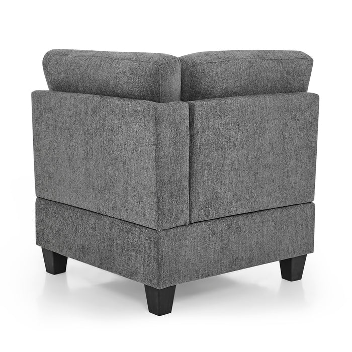 GFD Home - U shape Modular Sectional Sofa，DIY Combination，includes Seven Single Chair， Four Corner and One Ottoman，Grey - GreatFurnitureDeal