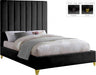 Meridian Furniture - Via Velvet Queen Bed in Black - ViaBlack-Q - GreatFurnitureDeal