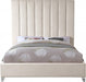 Meridian Furniture - Via Velvet King Bed in Cream - ViaCream-K - GreatFurnitureDeal